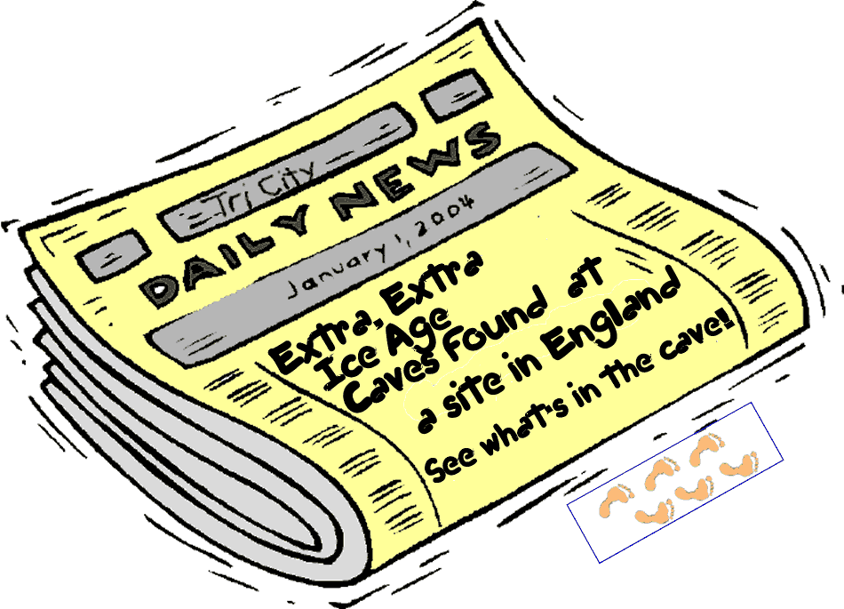 newspaper headline and link to cave view