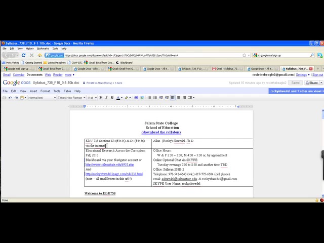 Using GoogleDocs - Introduction